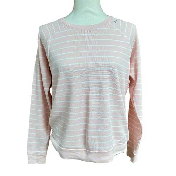 PJ Salvage Thermal Lounge Top Shine Bright Striped Waffle Knit Long Sleeve L - Picture 3 of 15